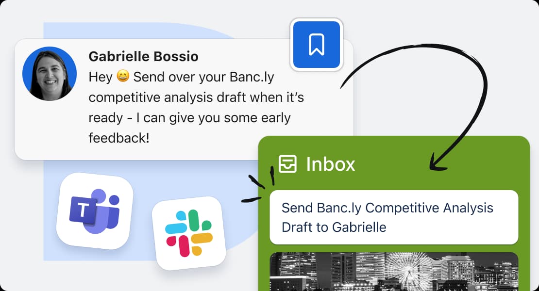 Slack and Teams to inbox workflow